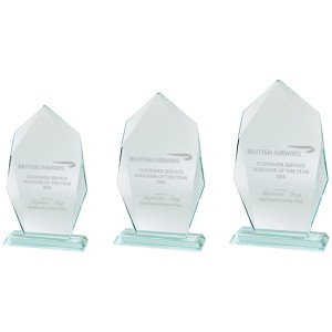 INNOVATE JADE GLASS AWARD - 215MM - AVAILABLE IN 3 SIZES